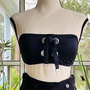 Michael Kors black tub top bikini